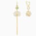 Load image into Gallery viewer, SWAROVSKI SYMBOLIC LOTUS PIERCED EARRINGS, GREEN, GOLD-TONE PLATED