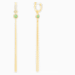 Load image into Gallery viewer, SWAROVSKI SYMBOLIC LOTUS PIERCED EARRINGS, GREEN, GOLD-TONE PLATED
