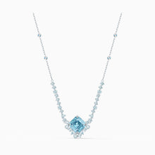Load image into Gallery viewer, SPARKLING NECKLACE, AQUA, RHODIUM PLATED