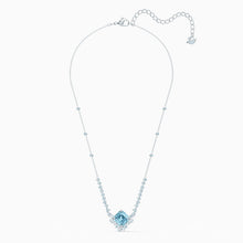 Load image into Gallery viewer, SPARKLING NECKLACE, AQUA, RHODIUM PLATED