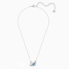Load image into Gallery viewer, DANCING SWAN NECKLACE, BLUE, RHODIUM PLATED