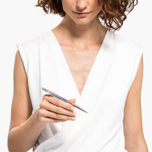 Load image into Gallery viewer, CRYSTALLINE NOVA ANNIVERSARY BALLPOINT PEN, BLUE, ROSE-GOLD TONE PLATED