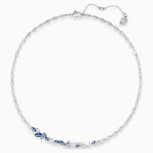 Load image into Gallery viewer, LOUISON NECKLACE, BLUE, RHODIUM PLATED