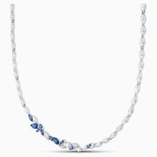 Load image into Gallery viewer, LOUISON NECKLACE, BLUE, RHODIUM PLATED