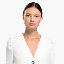 Load image into Gallery viewer, LOUISON NECKLACE, BLUE, RHODIUM PLATED