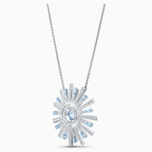 Load image into Gallery viewer, SUNSHINE NECKLACE, BLUE, RHODIUM PLATED