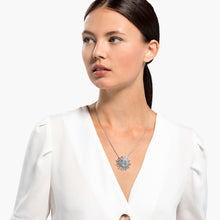 Load image into Gallery viewer, SUNSHINE NECKLACE, BLUE, RHODIUM PLATED