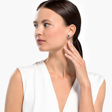 Load image into Gallery viewer, ANGELIC STUD PIERCED EARRINGS, BLUE, RHODIUM PLATED