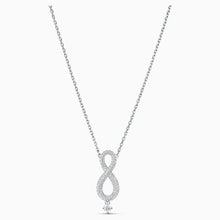 Load image into Gallery viewer, SWAROVSKI INFINITY NECKLACE, WHITE, RHODIUM PLATED
