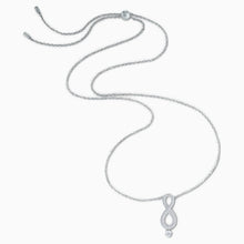 Load image into Gallery viewer, SWAROVSKI INFINITY NECKLACE, WHITE, RHODIUM PLATED