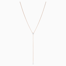 Load image into Gallery viewer, ATTRACT SOUL Y NECKLACE, WHITE, ROSE-GOLD TONE PLATED
