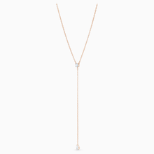 Load image into Gallery viewer, ATTRACT SOUL Y NECKLACE, WHITE, ROSE-GOLD TONE PLATED