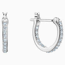 Load image into Gallery viewer, ANGELIC RECTANGULAR PIERCED EARRINGS, GREEN, RHODIUM PLATED