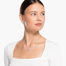 Load image into Gallery viewer, TWIST ROWS PENDANT, WHITE, RHODIUM PLATED