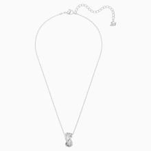 Load image into Gallery viewer, TWIST ROWS PENDANT, WHITE, RHODIUM PLATED