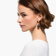 Load image into Gallery viewer, T BAR PIERCED EARRINGS, MEDIUM, GRAY, GOLD-TONE PLATED