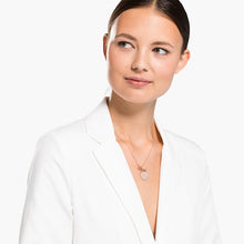 Load image into Gallery viewer, GINGER T BAR NECKLACE, WHITE, ROSE-GOLD TONE PLATED