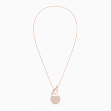 Load image into Gallery viewer, GINGER T BAR NECKLACE, WHITE, ROSE-GOLD TONE PLATED