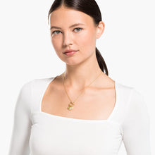 Load image into Gallery viewer, GINGER CHARM NECKLACE, WHITE, GOLD-TONE PLATED