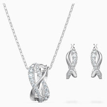 Load image into Gallery viewer, TWIST SET, WHITE, RHODIUM PLATED