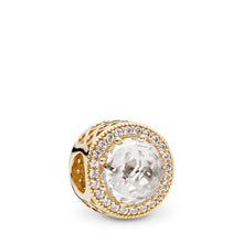Load image into Gallery viewer, Pandora Radiant Hearts Charm, 14K Gold &amp; Clear CZ