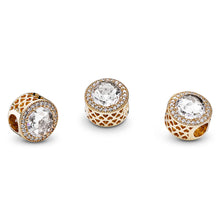 Load image into Gallery viewer, Pandora Radiant Hearts Charm, 14K Gold &amp; Clear CZ