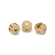 Load image into Gallery viewer, Pandora Heart of Luxury Clip, 14K Gold &amp; Clear CZ