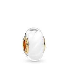 Load image into Gallery viewer, Pandora White Waves Charm, PANDORA Shine &amp; Murano Glass