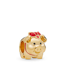 Load image into Gallery viewer, PANDORA Piggy Bank Charm, PANDORA Shine  Black &amp; Red Enamel