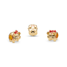Load image into Gallery viewer, PANDORA Piggy Bank Charm, PANDORA Shine  Black &amp; Red Enamel