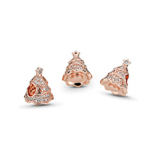 Load image into Gallery viewer, Pandora Twinkling Christmas Tree Charm, PANDORA Rose &amp; Clear CZ