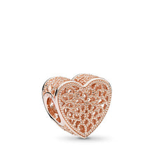 Load image into Gallery viewer, Pandora Filigree &amp; Beaded Heart Charm