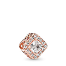 Load image into Gallery viewer, Pandora Geometric Radiance Charm, PANDORA Rose &amp; Clear CZ