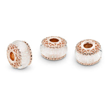 Load image into Gallery viewer, Pandora Iridescent White Glass Charm, PANDORA Rose