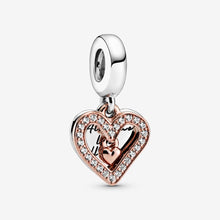 Load image into Gallery viewer, Sparkling Freehand Heart Dangle Charm