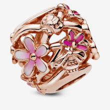 Load image into Gallery viewer, Openwork Pink Daisy Flower Charm