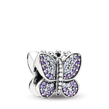 Load image into Gallery viewer, Pandora Sparkling Butterfly Charm, Purple CZ
