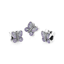 Load image into Gallery viewer, Pandora Sparkling Butterfly Charm, Purple CZ