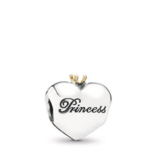 Load image into Gallery viewer, Pandora Princess Heart Charm, Pink CZ