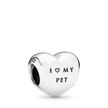 Load image into Gallery viewer, Pandora I Love My Pet Charm, Clear CZ