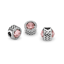 Load image into Gallery viewer, Pandora Radiant Hearts Charm, Blush Pink Crystal &amp; Clear CZ