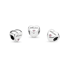 Load image into Gallery viewer, Pandora Sister's Love Charm, Pink CZ