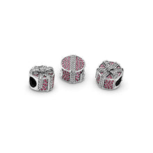 Load image into Gallery viewer, Pandora Shimmering Gift Charm, Red &amp; Clear CZ