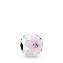 Load image into Gallery viewer, PANDORA Magnolia Bloom Clip, Pale Cerise Enamel &amp; Pink CZ