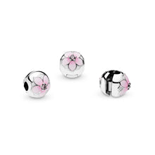 Load image into Gallery viewer, PANDORA Magnolia Bloom Clip, Pale Cerise Enamel &amp; Pink CZ