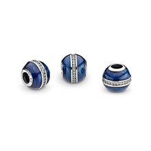 Load image into Gallery viewer, PANDORA Orbit Charm, Midnight Blue Enamel &amp; Clear CZ