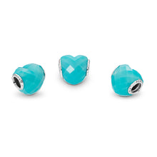Load image into Gallery viewer, Pandora Shape of Love Charm, Scuba Blue Crystal
