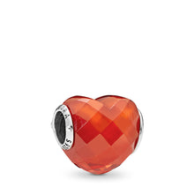 Load image into Gallery viewer, PANDORA Shape of Love Charm, Orange Cubic Zirconia
