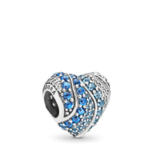 Load image into Gallery viewer, Pandora Aqua Heart Charm, Aqua &amp; London Blue Crystals &amp; Clear CZ