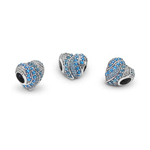 Load image into Gallery viewer, Pandora Aqua Heart Charm, Aqua &amp; London Blue Crystals &amp; Clear CZ